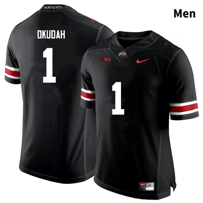 Men's Ohio State Buckeyes #1 Jeffrey Okudah Black Game College Stitched Football Jersey 23IK040TB